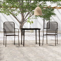 9 Piece Garden Dining Set Black