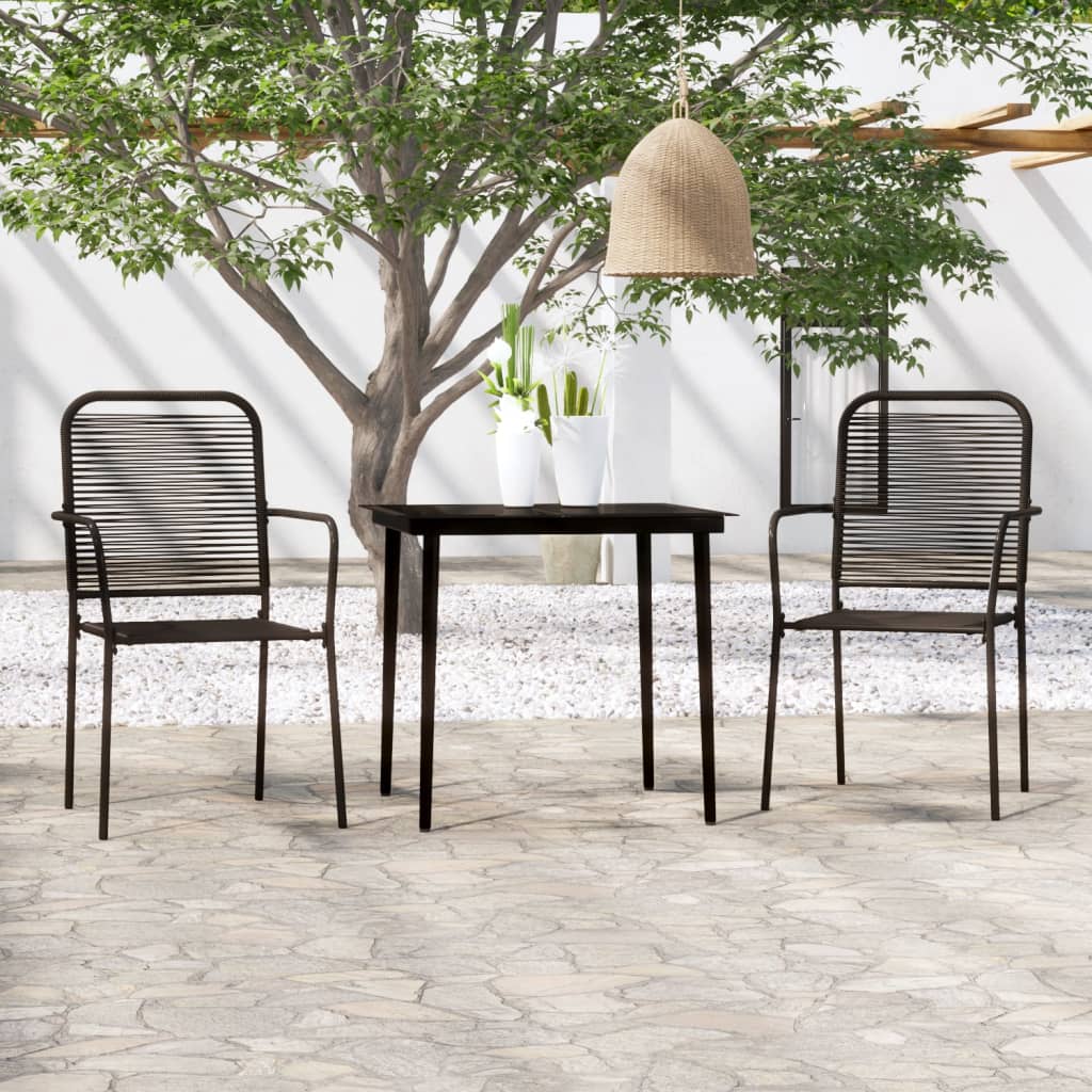 9 Piece Garden Dining Set Black