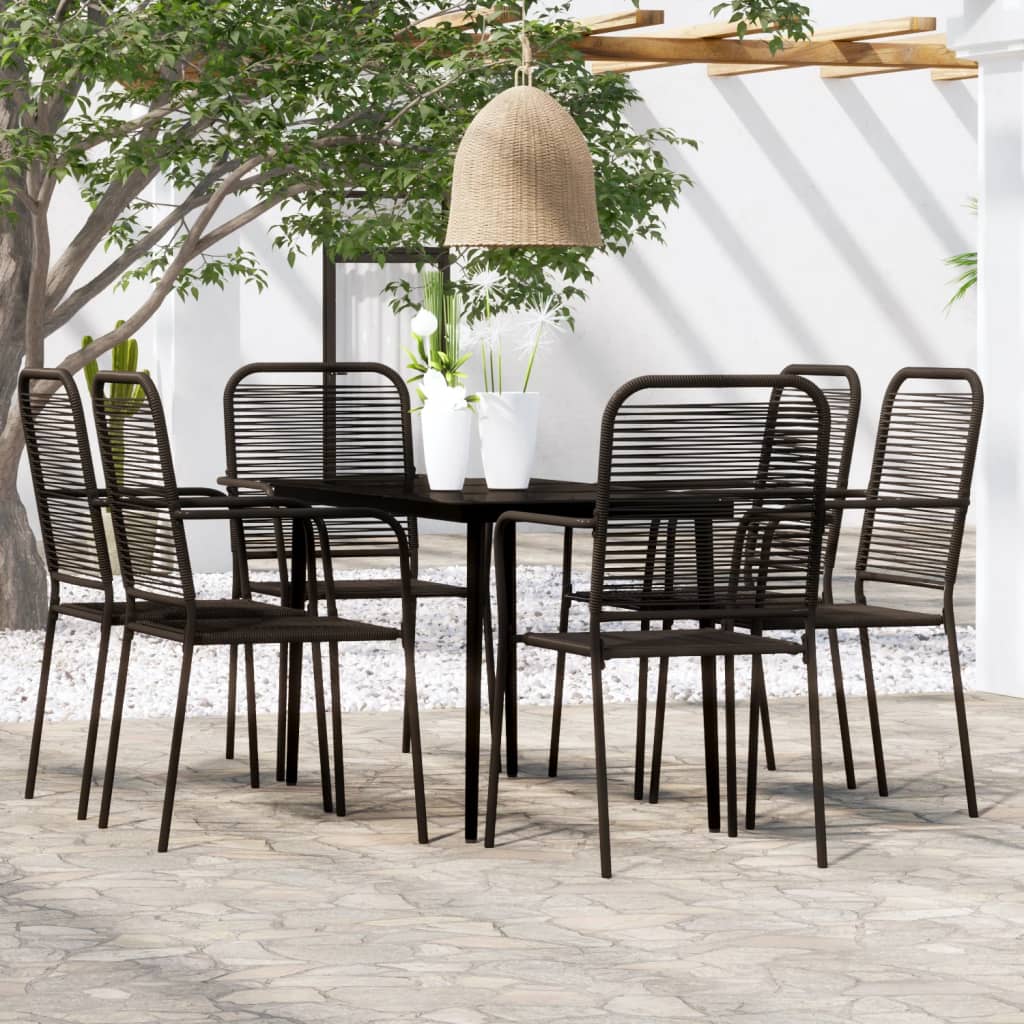 9 Piece Garden Dining Set Black