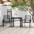 5 Piece Garden Dining Set Black