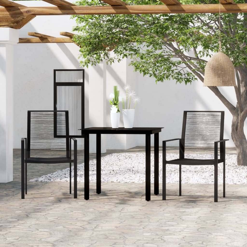 5 Piece Garden Dining Set Black