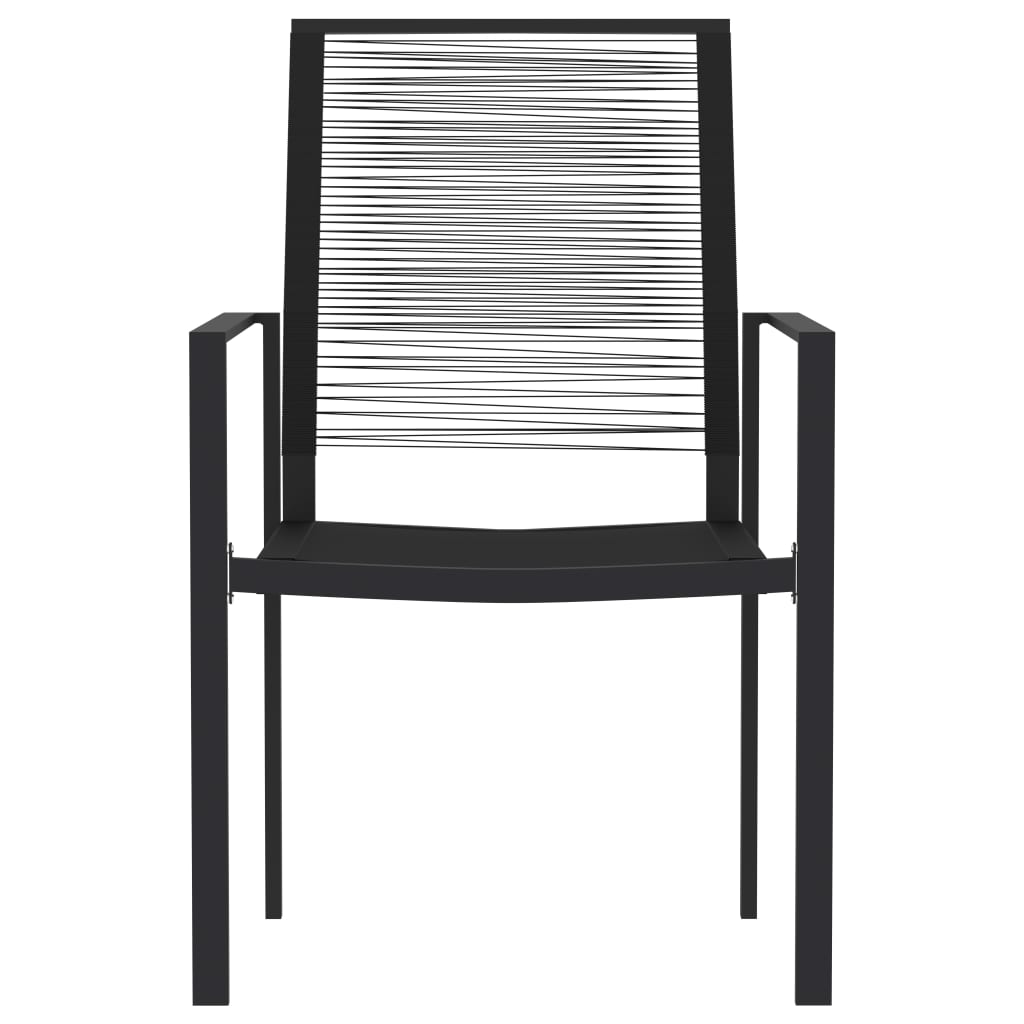 5 Piece Garden Dining Set Black