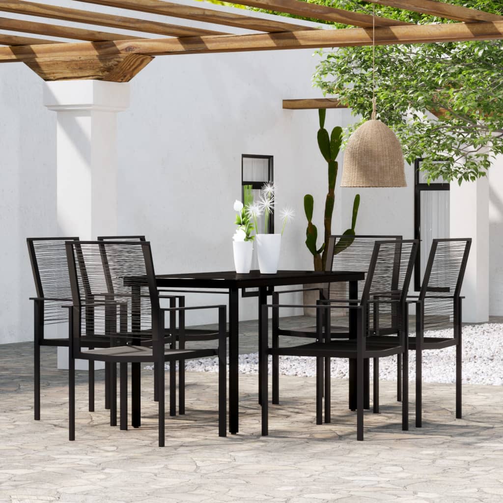 5 Piece Garden Dining Set Black