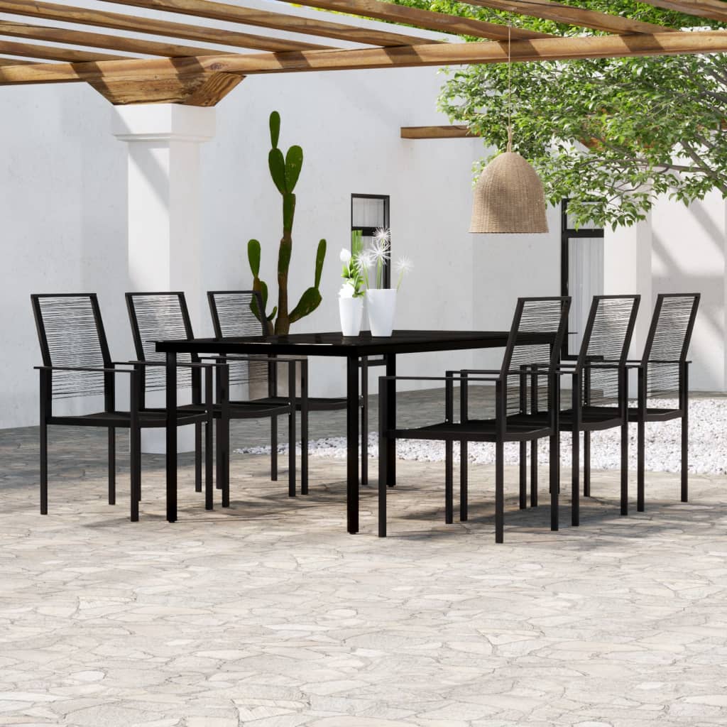 5 Piece Garden Dining Set Black