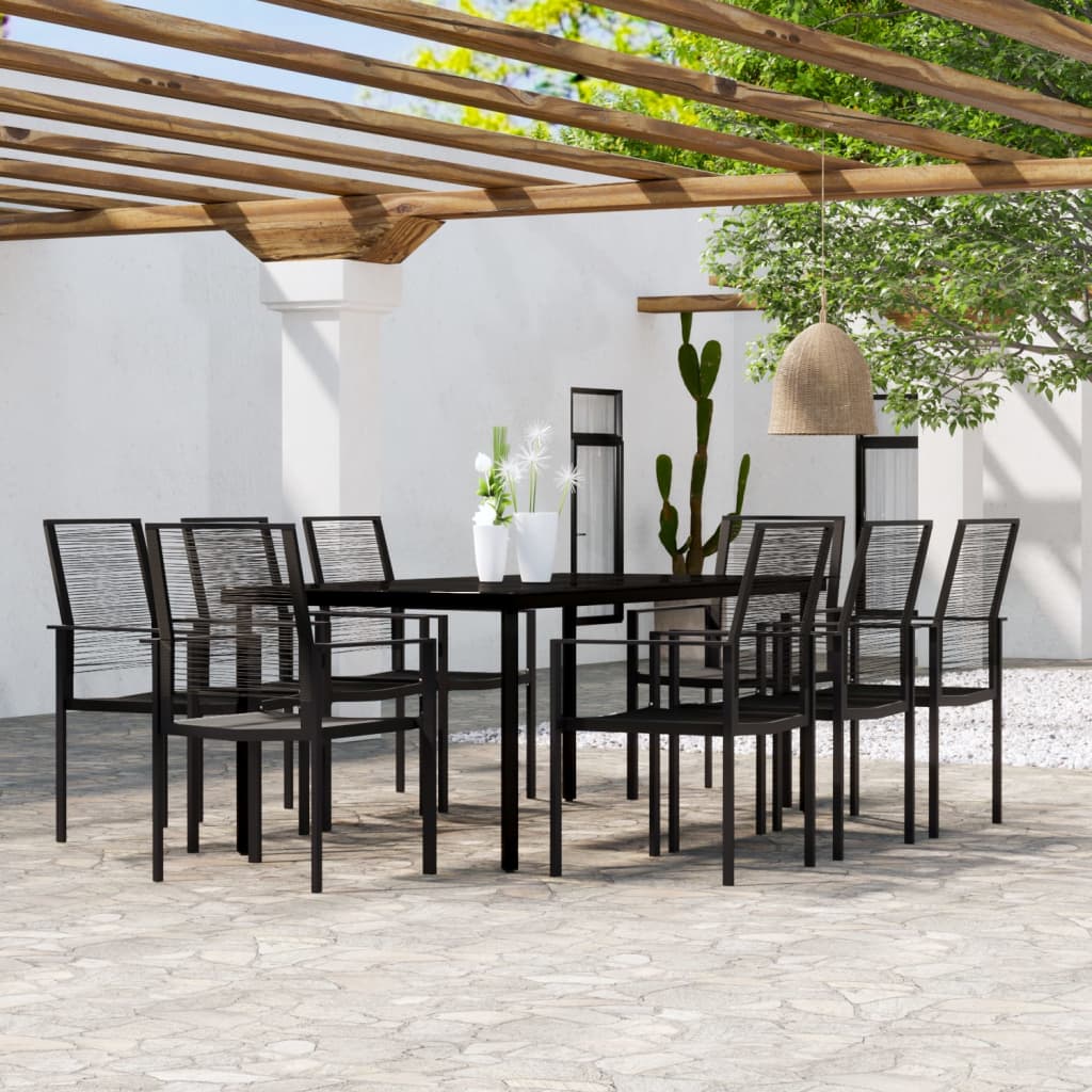 5 Piece Garden Dining Set Black