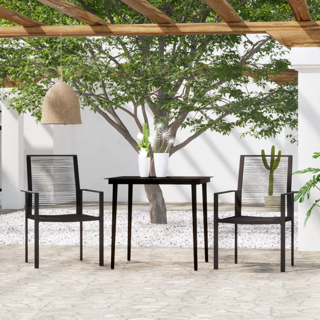 5 Piece Garden Dining Set Black
