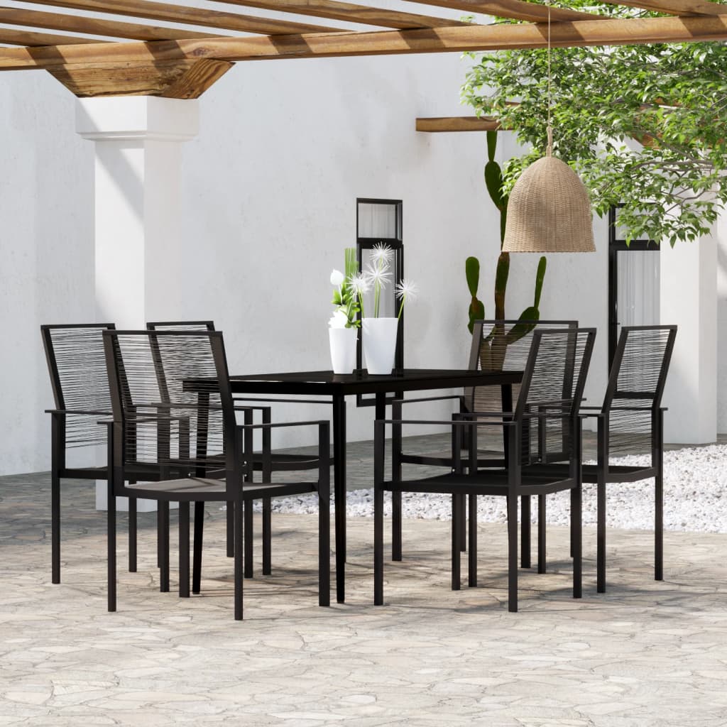 5 Piece Garden Dining Set Black