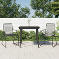 5 Piece Garden Dining Set Black Pvc Rattan