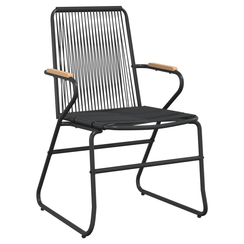 5 Piece Garden Dining Set Black Pvc Rattan
