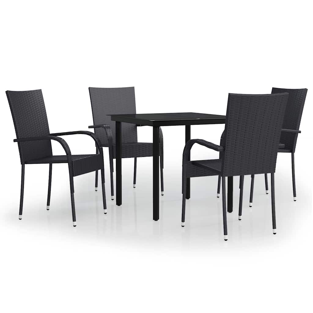Outdoor Furniture Set 7 Piece Dining Grey And Black Brown And Black PE Rattan 14