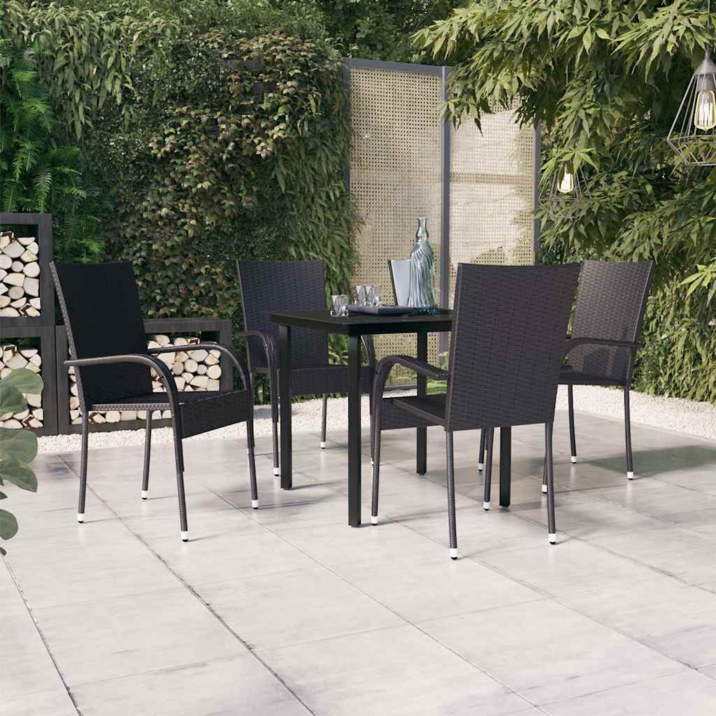 Outdoor Furniture Set 7 Piece Dining Grey And Black Brown And Black PE Rattan 14