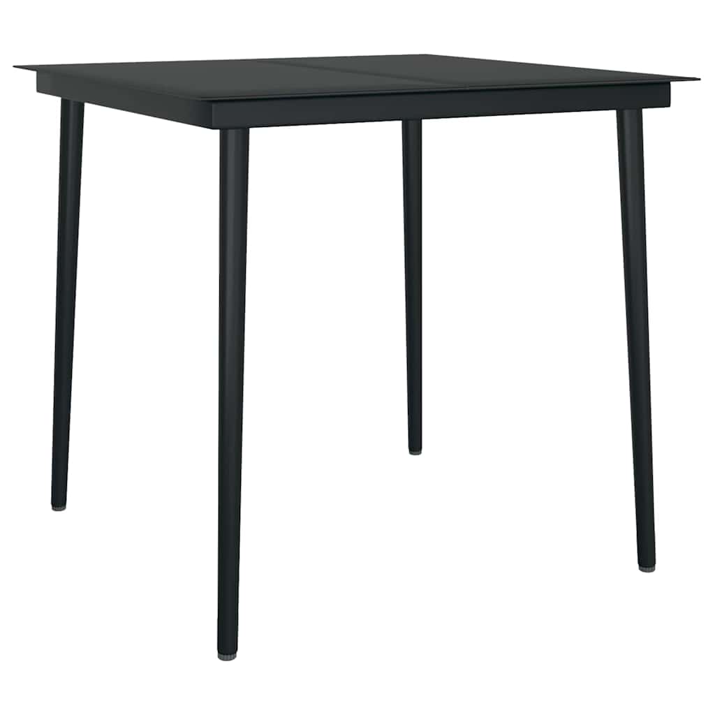 Outdoor Furniture Set 7 Piece Garden Dining Black Poly Rattan Black And Brown 2