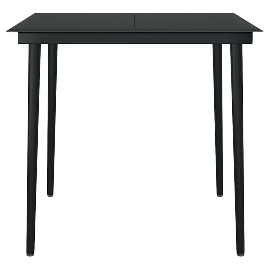 Outdoor Furniture Set 7 Piece Garden Dining Black Poly Rattan Black And Brown 2
