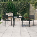 Outdoor Furniture Set 7 Piece Garden Dining Black Poly Rattan Black And Brown 2