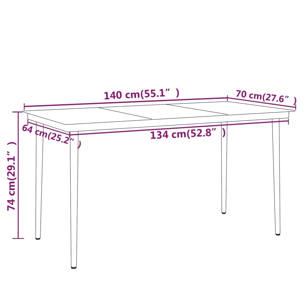 5 Piece Garden Dining Set