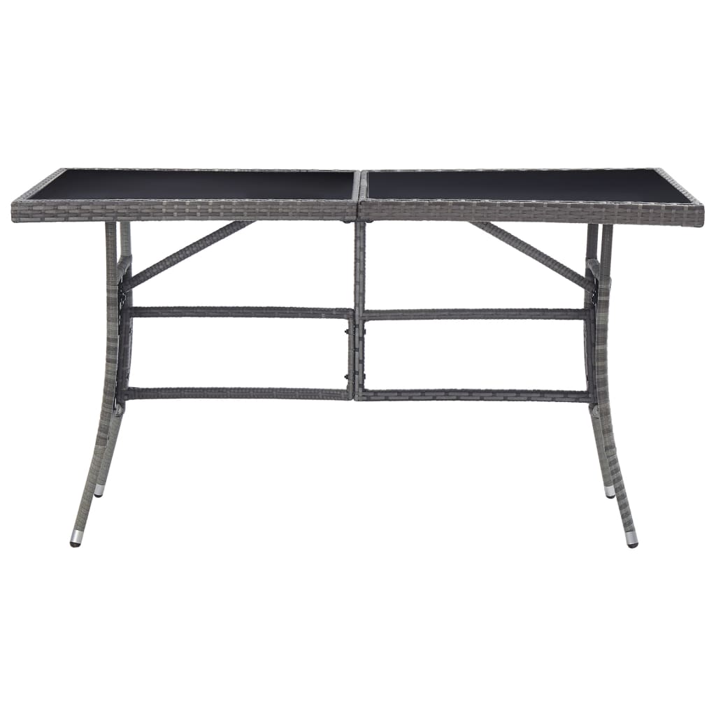 Garden Table Grey Poly Rattan