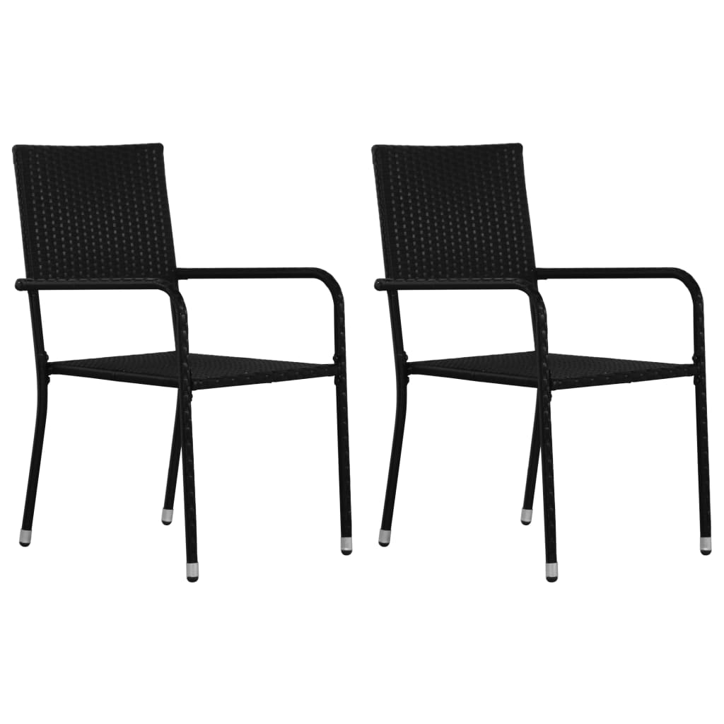 Garden Dining Chair | Set Of 2 | | Pe Rattan, Steel | Standard