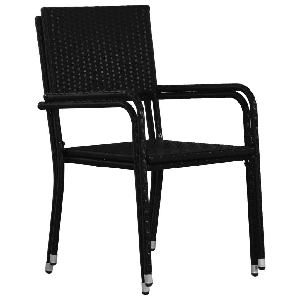 Garden Dining Chair | Set Of 2 | | Pe Rattan, Steel | Standard