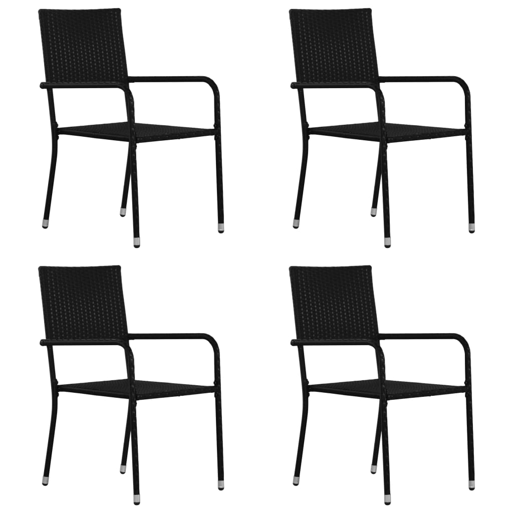 Garden Dining Chair | Set Of 2 | | Pe Rattan, Steel | Standard