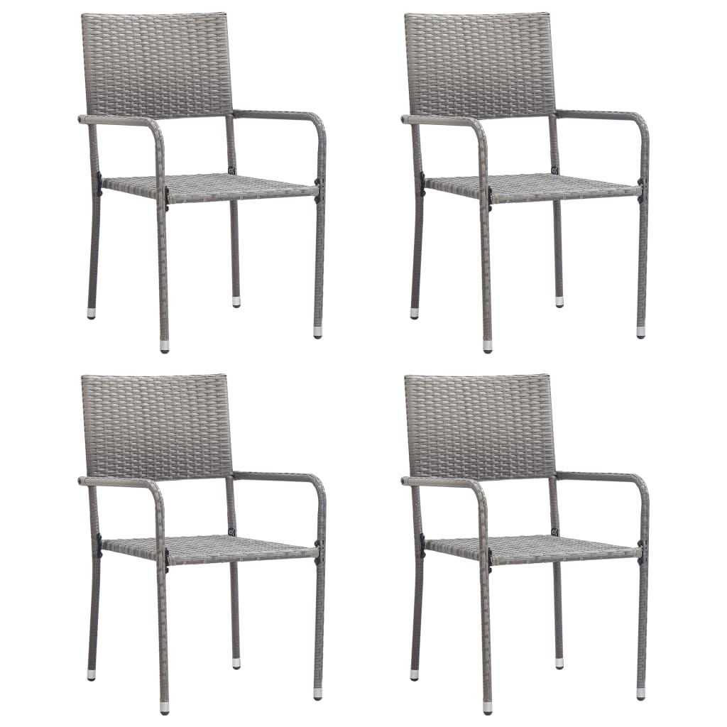 Garden Dining Chair | Set Of 2 | | Pe Rattan, Steel | Standard