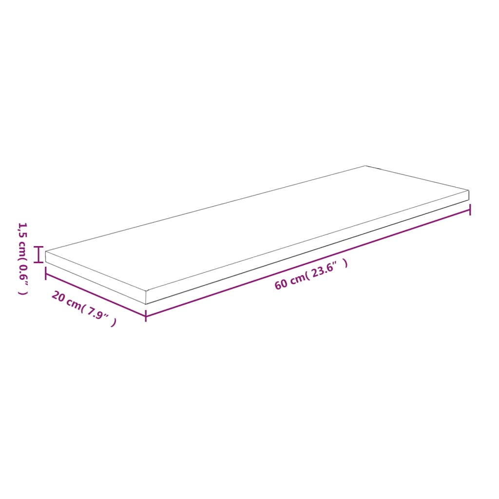 Shelf Board | Medium Brown | Solid Oak Wood (Untreated) |
