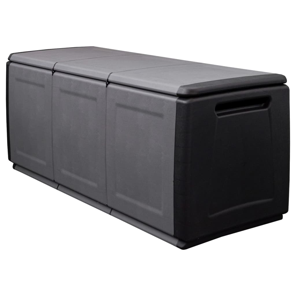 Garden Storage Box 330 L Dark Grey And Black