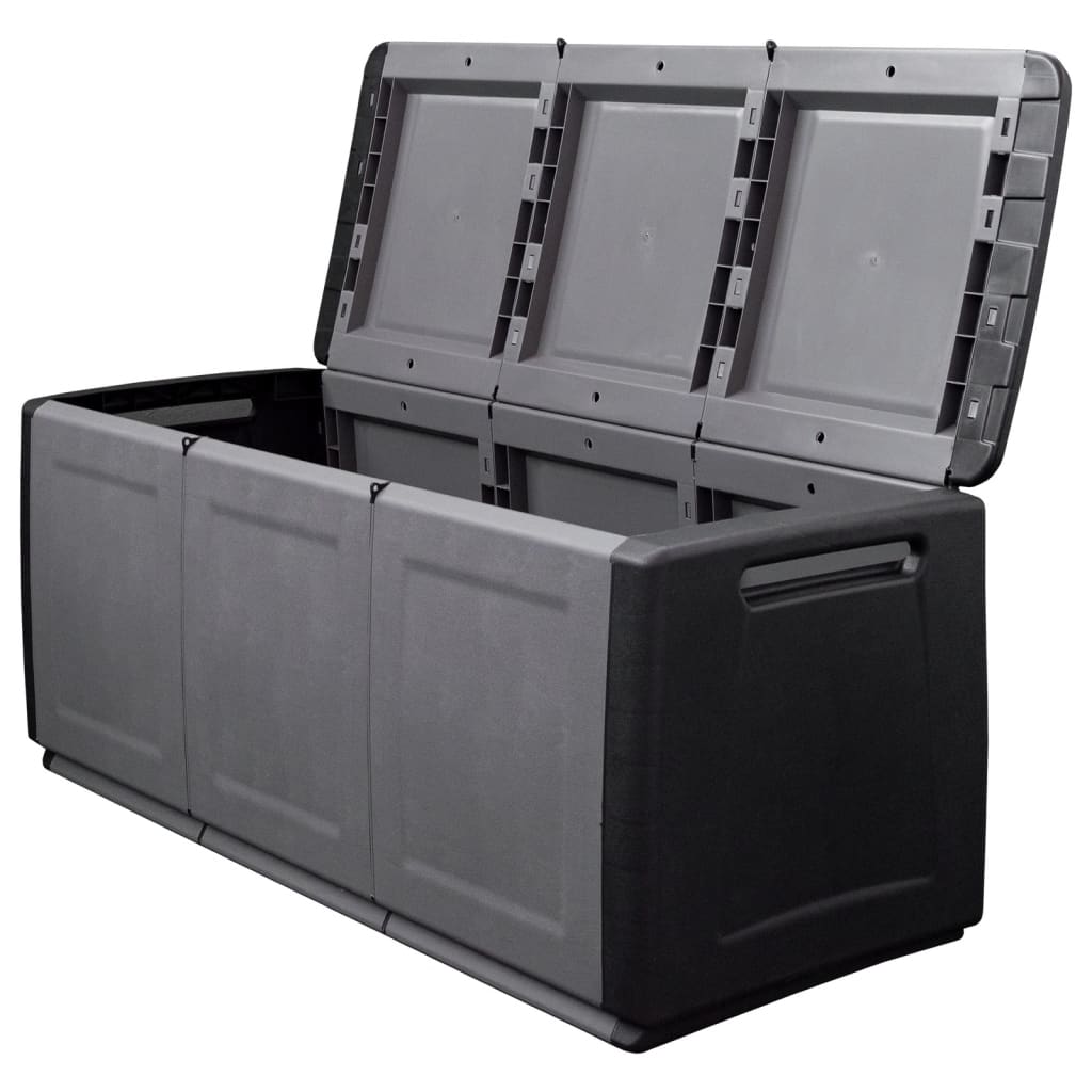 Garden Storage Box 330 L Dark Grey And Black