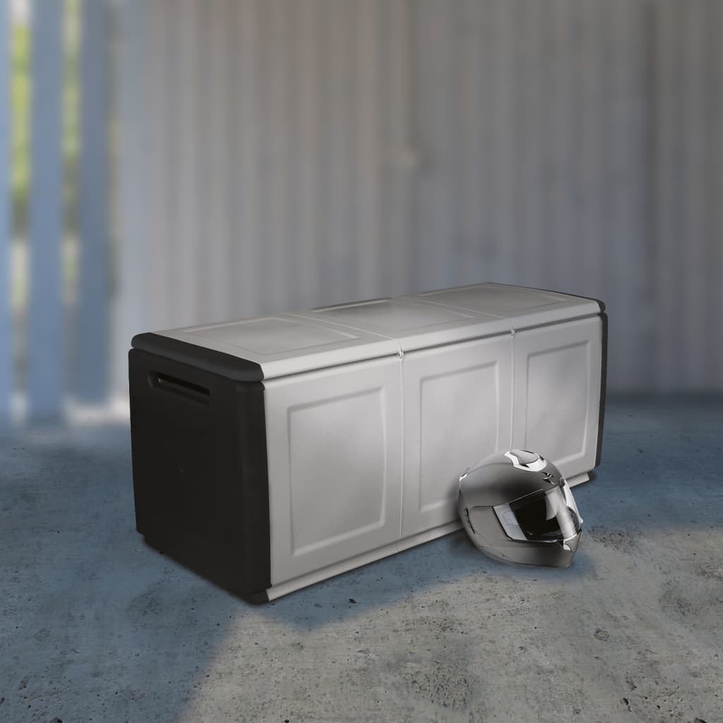 Garden Storage Box 330 L Dark Grey And Black
