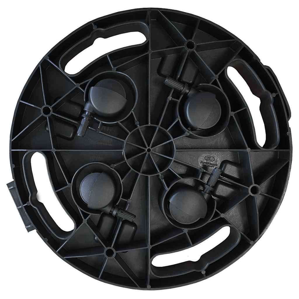 Plant Trolley With Wheels Diameter 30 Cm Black 170 Kg