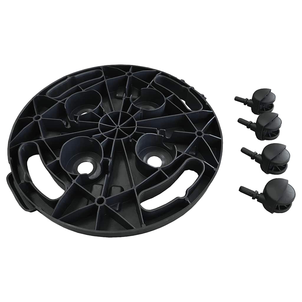 Plant Trolley With Wheels Diameter 30 Cm Black 170 Kg