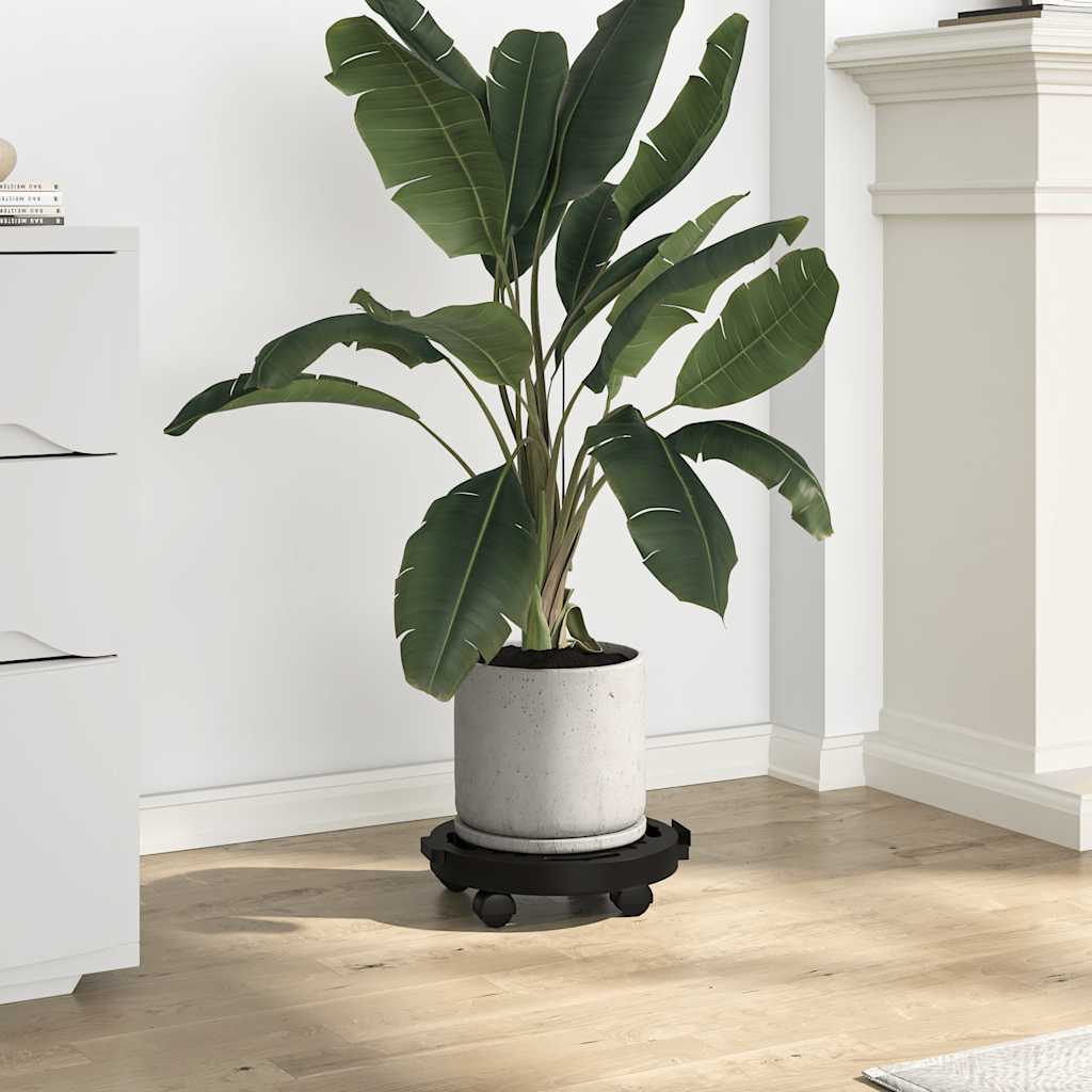Plant Trolley With Wheels Diameter 30 Cm Black 170 Kg