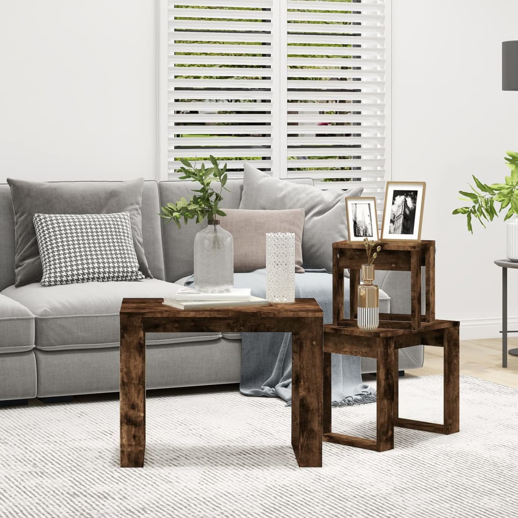 Nesting Tables 3 Pcs Engineered Wood
