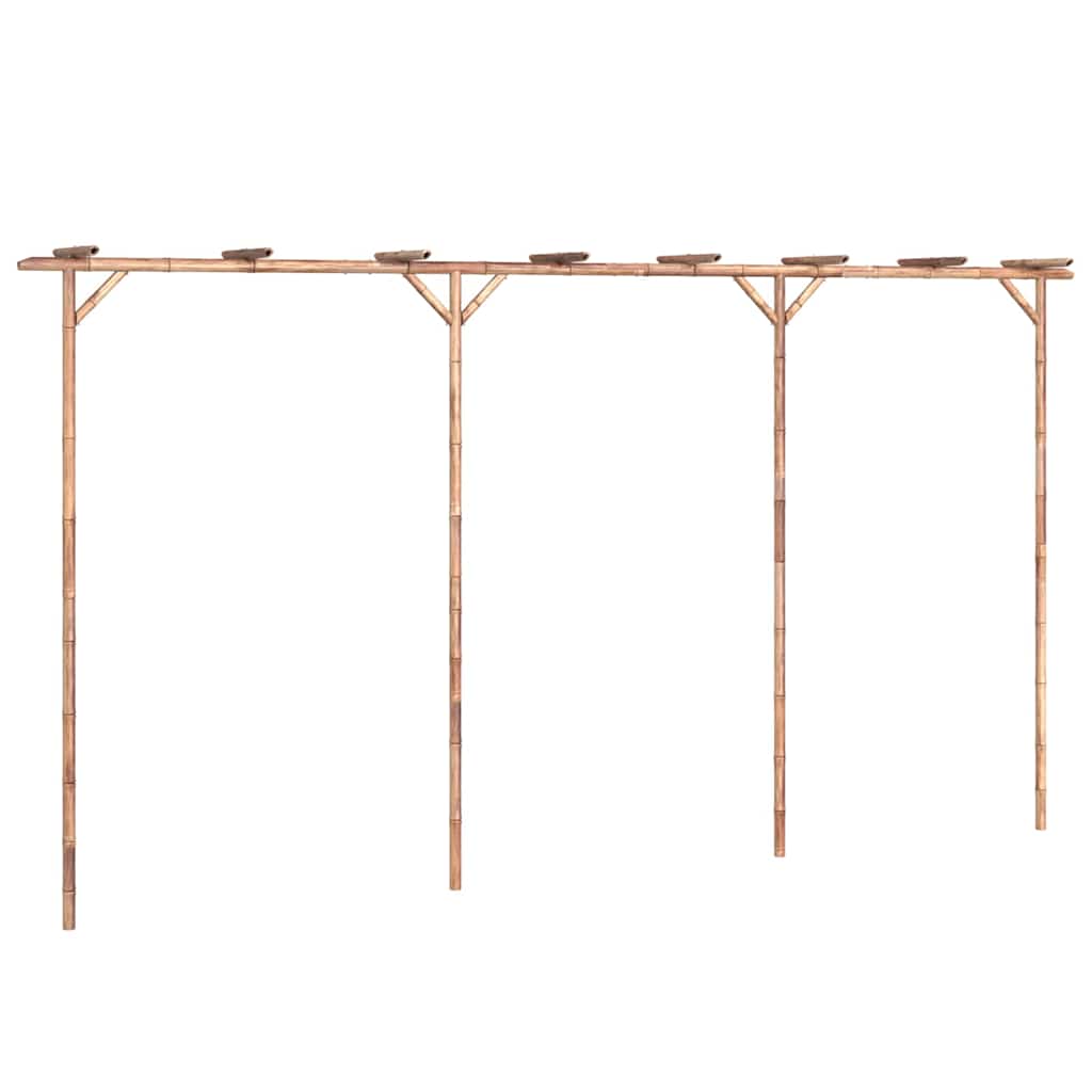 Garden Arches Trellises Arbours & Pergolas Bamboo Pergola 385x40x205cm Outdoor C