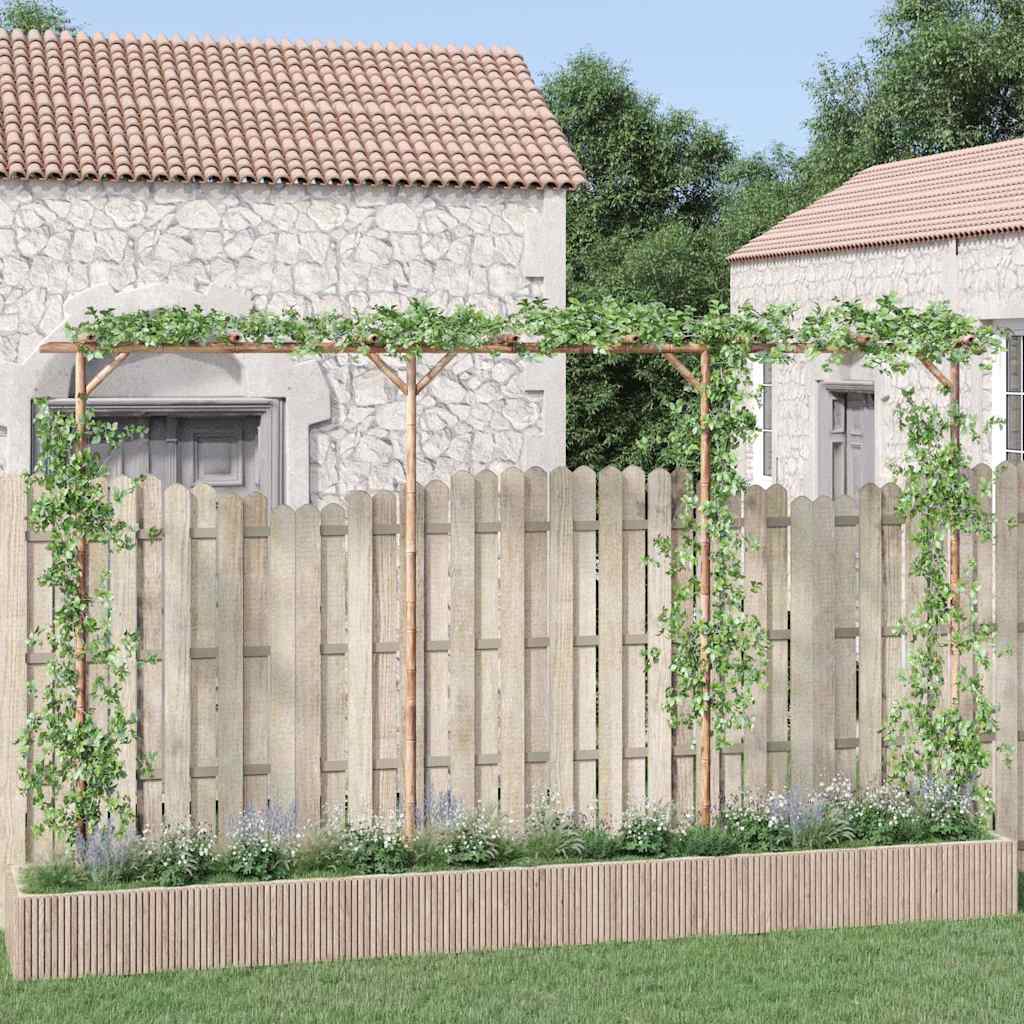 Garden Arches Trellises Arbours & Pergolas Bamboo Pergola 385x40x205cm Outdoor C