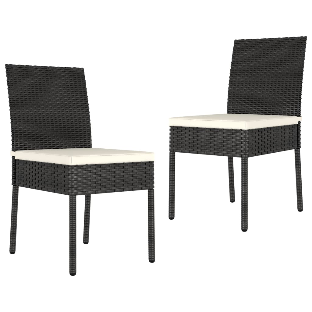 3 Piece Outdoor Dining Set With Cushions Poly Rattan