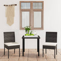 3 Piece Outdoor Dining Set With Cushions Poly Rattan