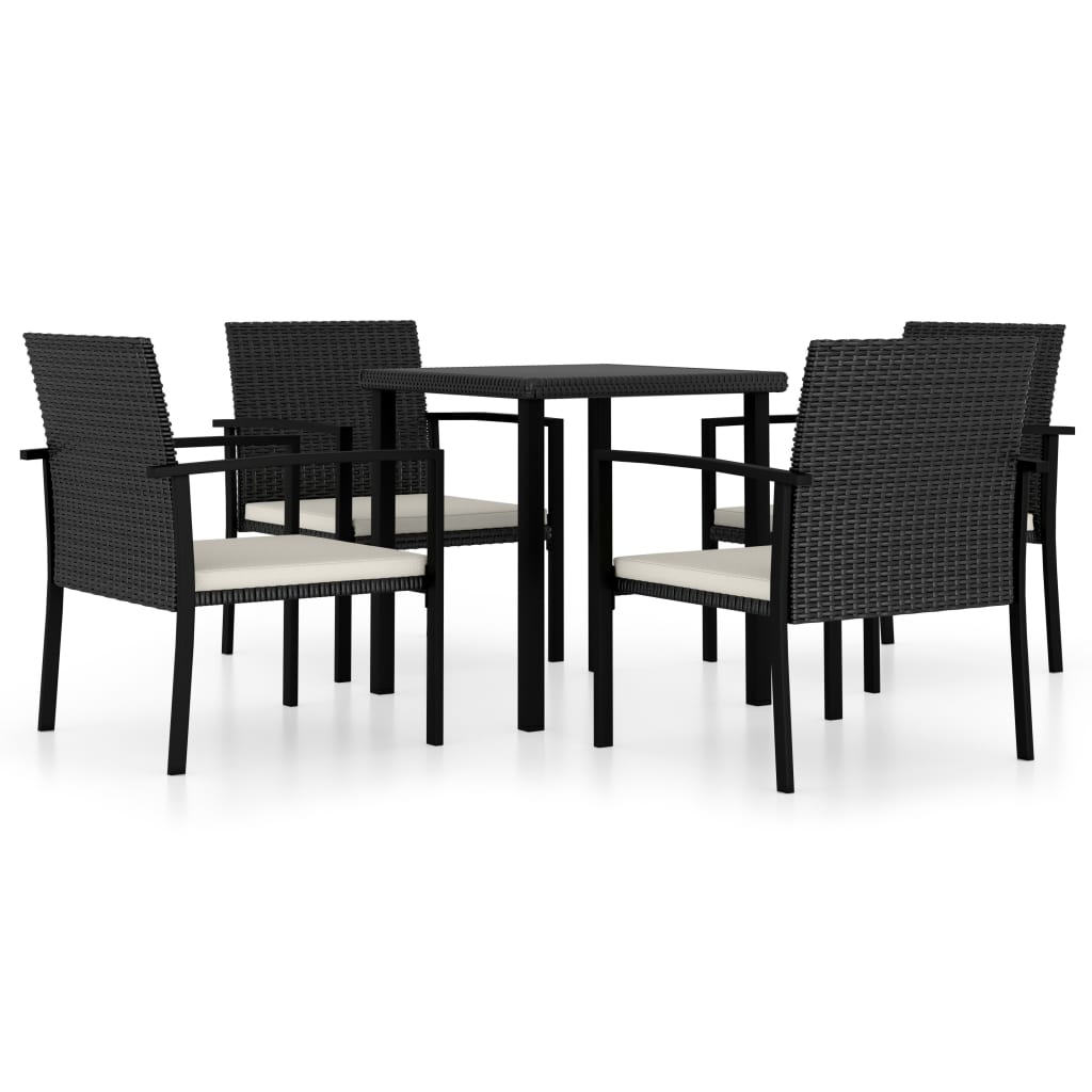 5 Piece Outdoor Dining Set Poly Rattan