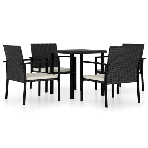 5 Piece Outdoor Dining Set Poly Rattan