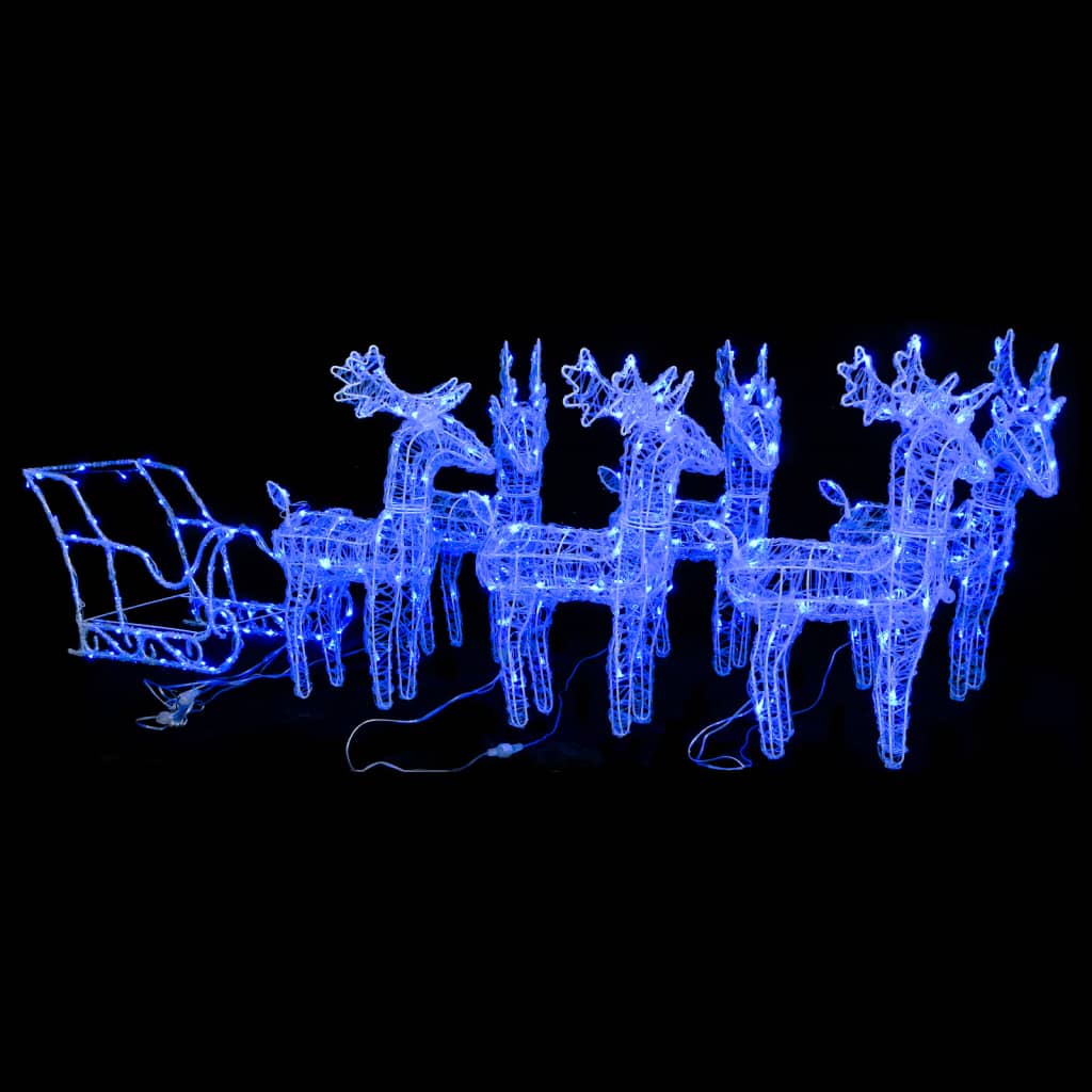 Reindeers & Sleigh Christmas Decoration 280X28X55 Cm Acrylic