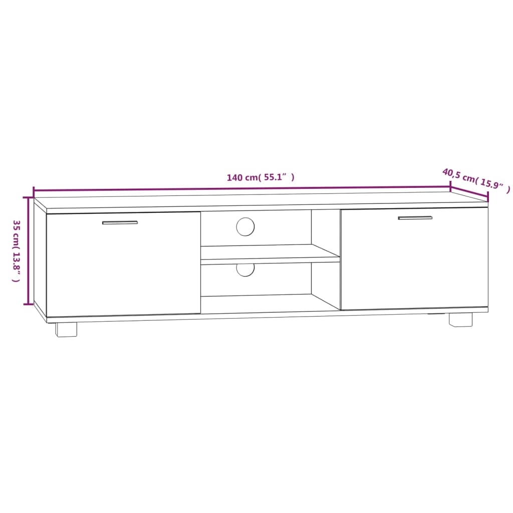 Tv Cabinet 140X40.5X35 Cm Engineered Wood