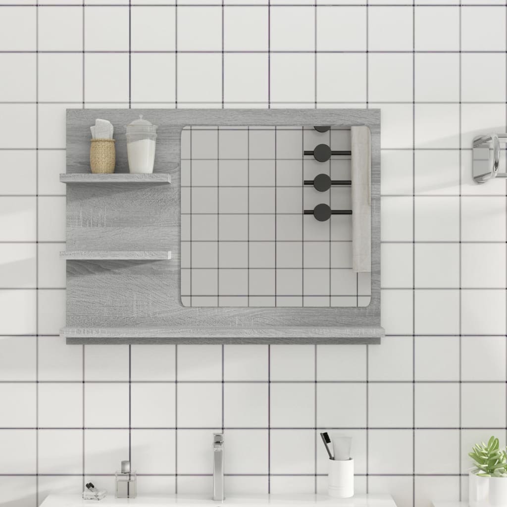 Bathroom Mirror 60X10.5X45 Cm Engineered Wood