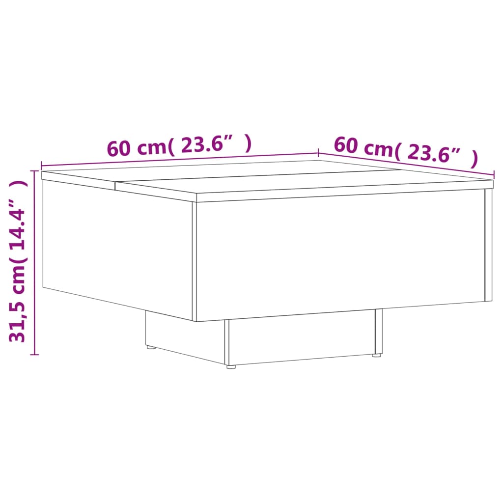 Coffee Table 60X60X31.5 Cm Engineered Wood