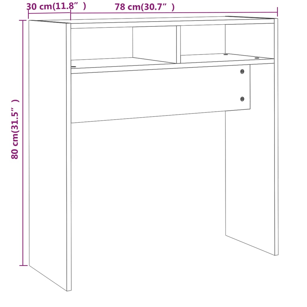 Console Table 78X30X80 Cm Engineered Wood