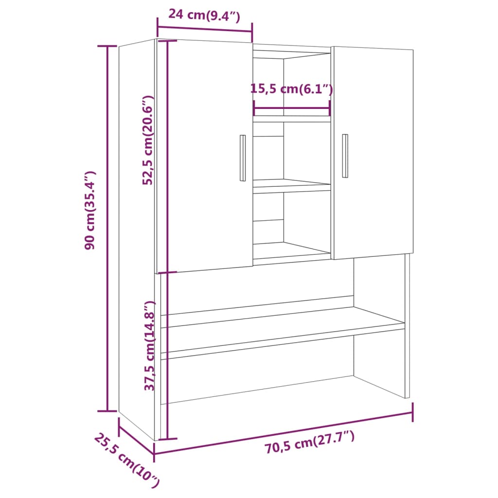 Washing Machine Cabinet 70.5X25.5X90 Cm