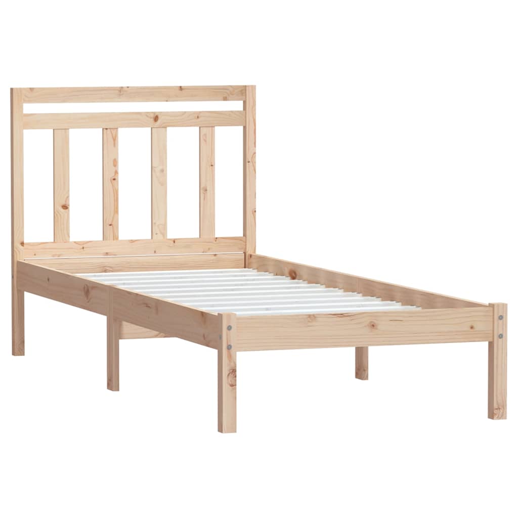 Bed Frame 205.5 X 155.5 100 Cm Solid Pine Wood Natural White Black Grey 205.5 cm