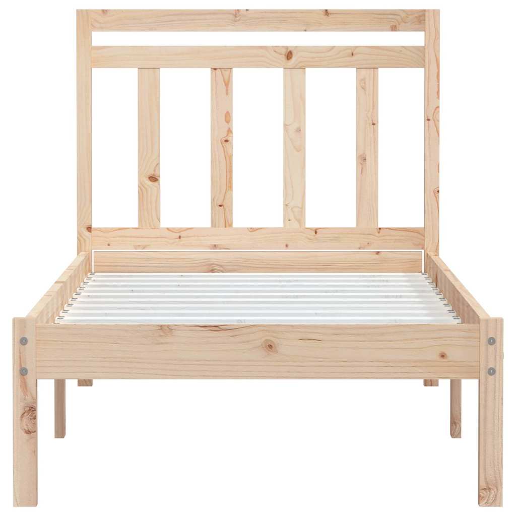 Bed Frame 205.5 X 155.5 100 Cm Solid Pine Wood Natural White Black Grey 205.5 cm