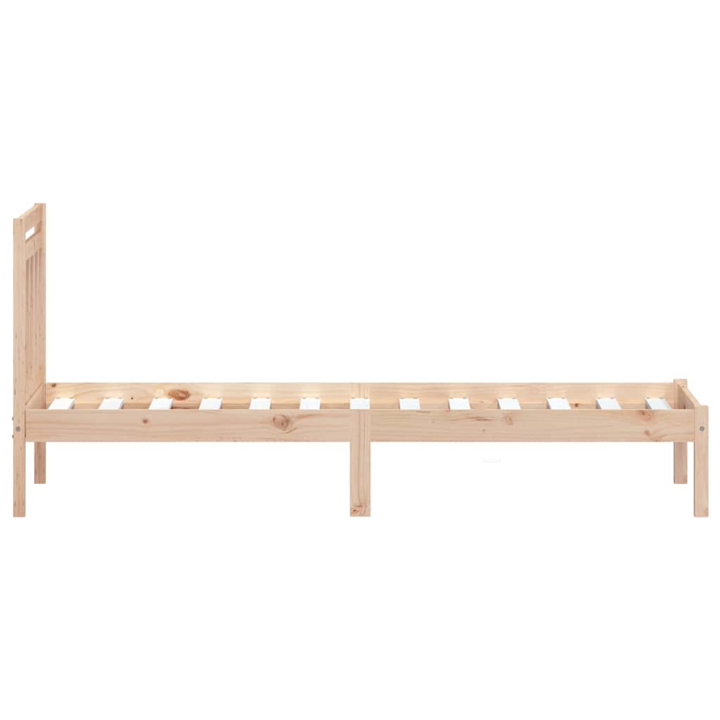 Bed Frame 205.5 X 155.5 100 Cm Solid Pine Wood Natural White Black Grey 205.5 cm