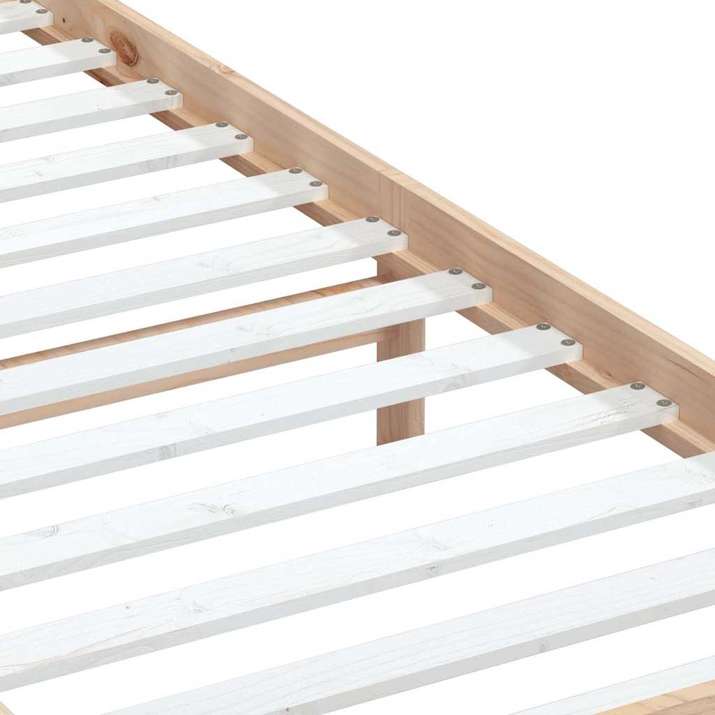 Bed Frame 205.5 X 155.5 100 Cm Solid Pine Wood Natural White Black Grey 205.5 cm
