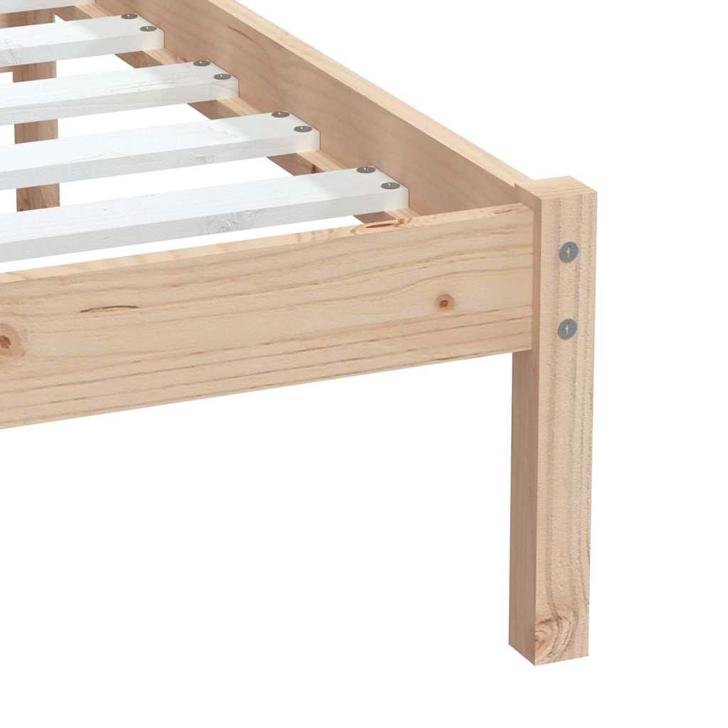 Bed Frame 205.5 X 155.5 100 Cm Solid Pine Wood Natural White Black Grey 205.5 cm