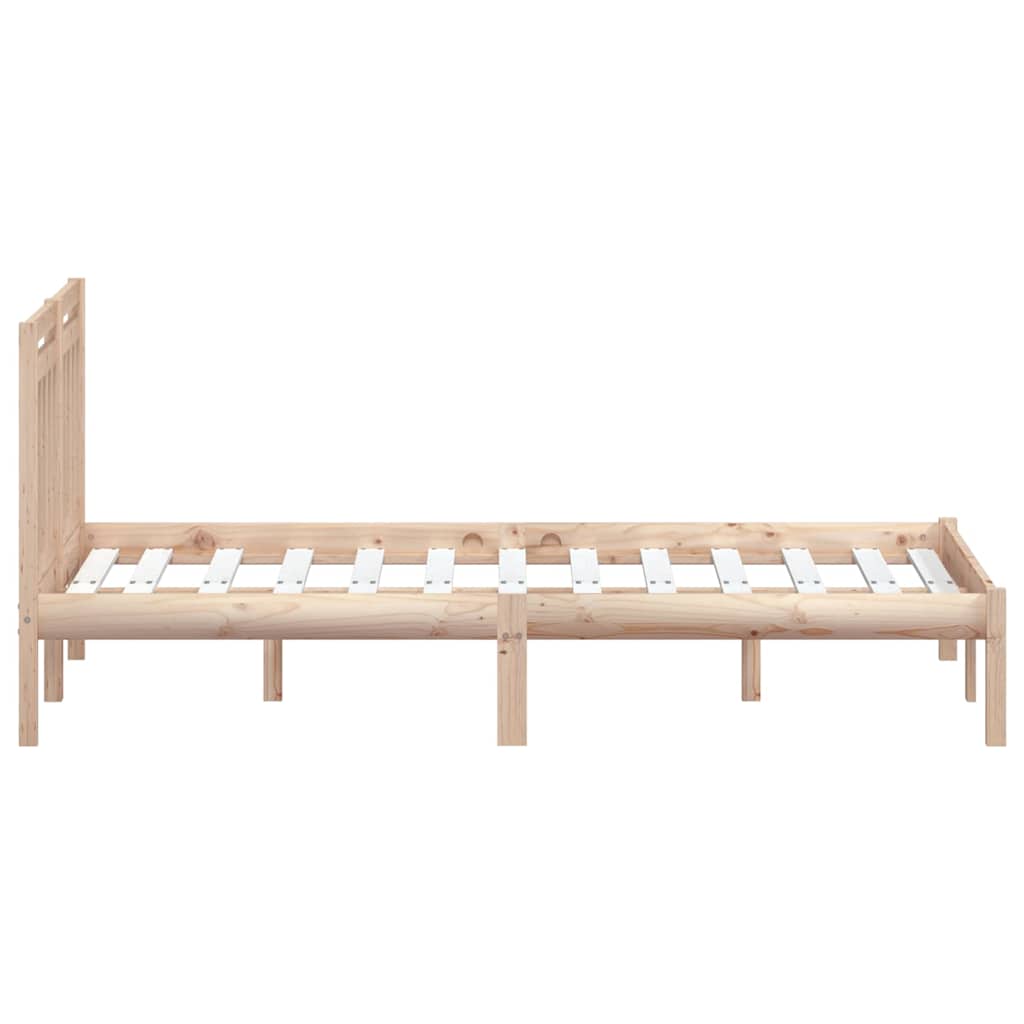 Bed Frame 205.5 X 155.5 100 Cm Solid Pine Wood Natural White Black Grey 205.5 cm